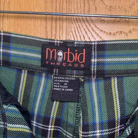 Morbid Threads Green Plaid Pants - Picture 3 of 6